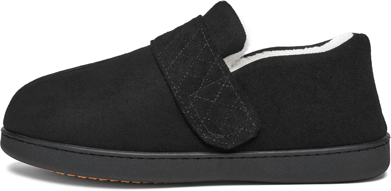 Chausson homme hiver très chaud, couleur noir, Mémoire de forme – Image 2