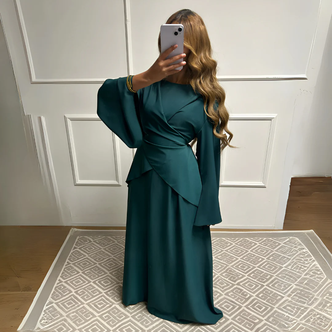 Abaya fluide à manches papillon – Image 7