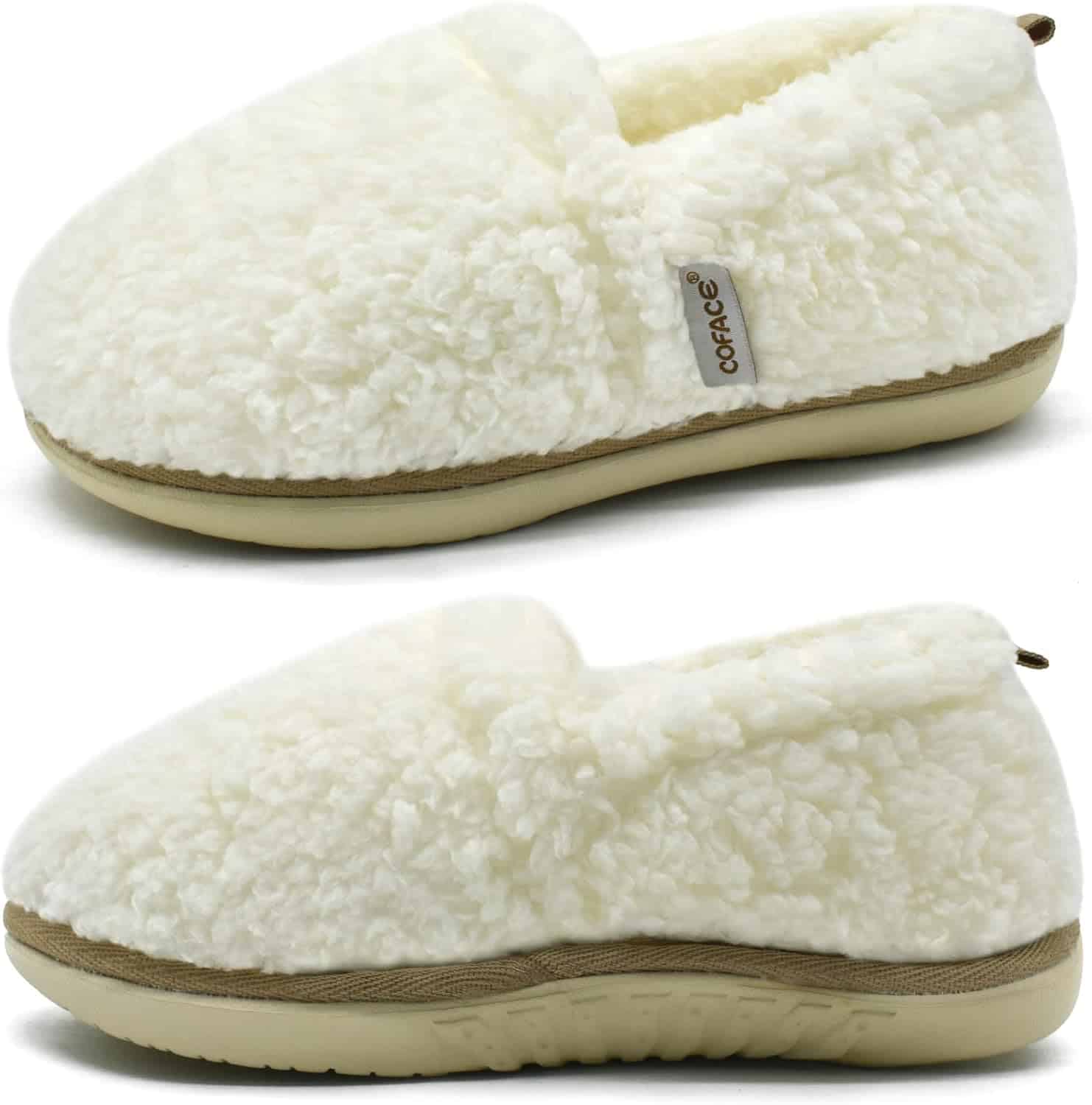 Chaussons Femmes Moelleux Mousse À Mémoire De Forme Douce Peluche Sherpa Doublé Polaire