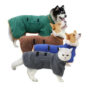 Peignoir absorbant pour chien