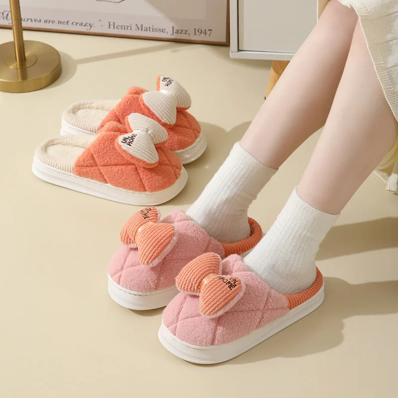 Chausson Femme Chaud Noeud Papillon – Image 3