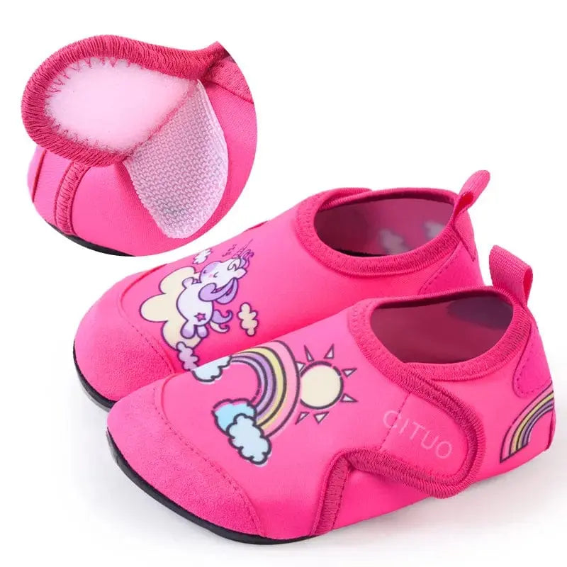 Chaussons fille à scratch | Arc en ciel