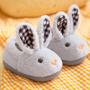 Chaussons animaux enfant | Lapin gris