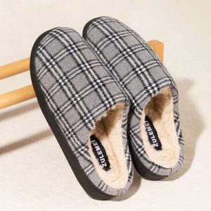 Chaussons homme | Tartan écossais gris