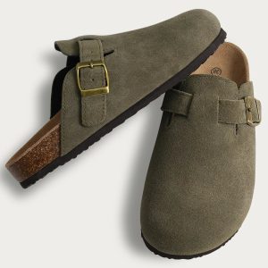 Chaussons sabots verts | Mules