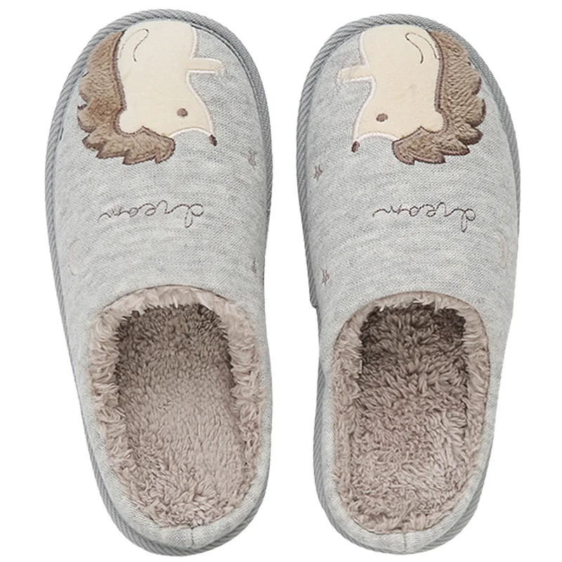 Chaussons Peluche Hérisson Marron – Hiver Douillet – Image 2