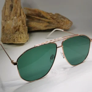 Lunettes de soleil aviateur vert émeraude Collection Futur 2021