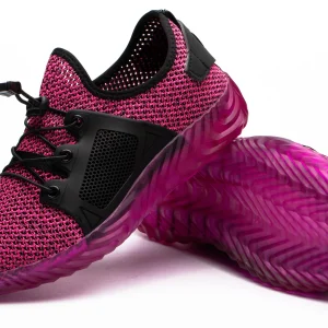 Basket / Chaussure de sécurité Souple et Confort Sans Lacets Rose - Femme - Normes S3