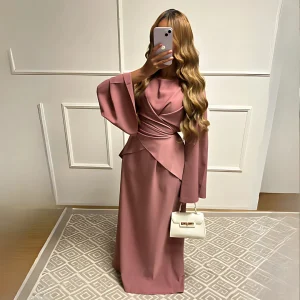 Abaya fluide à manches papillon