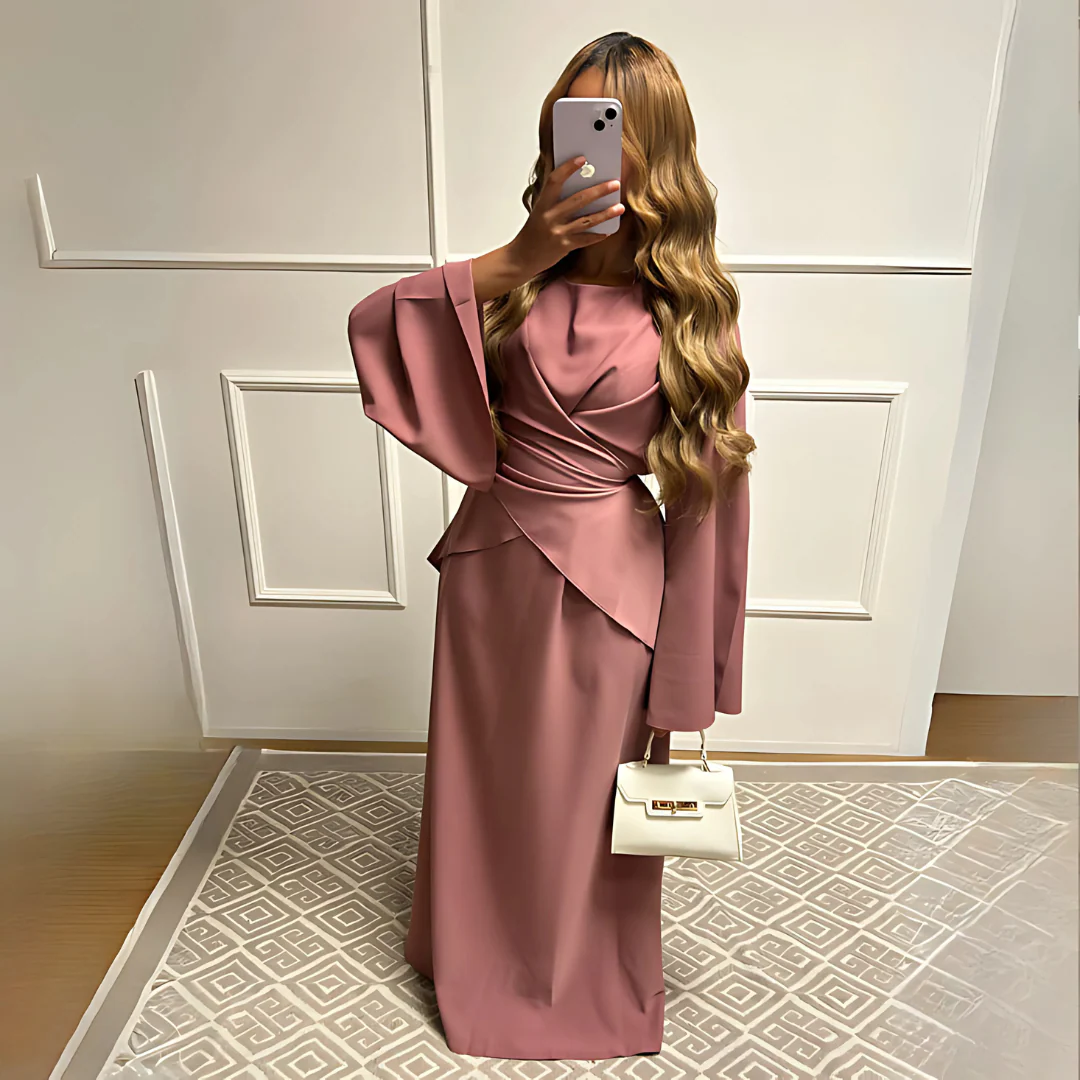 Abaya fluide à manches papillon