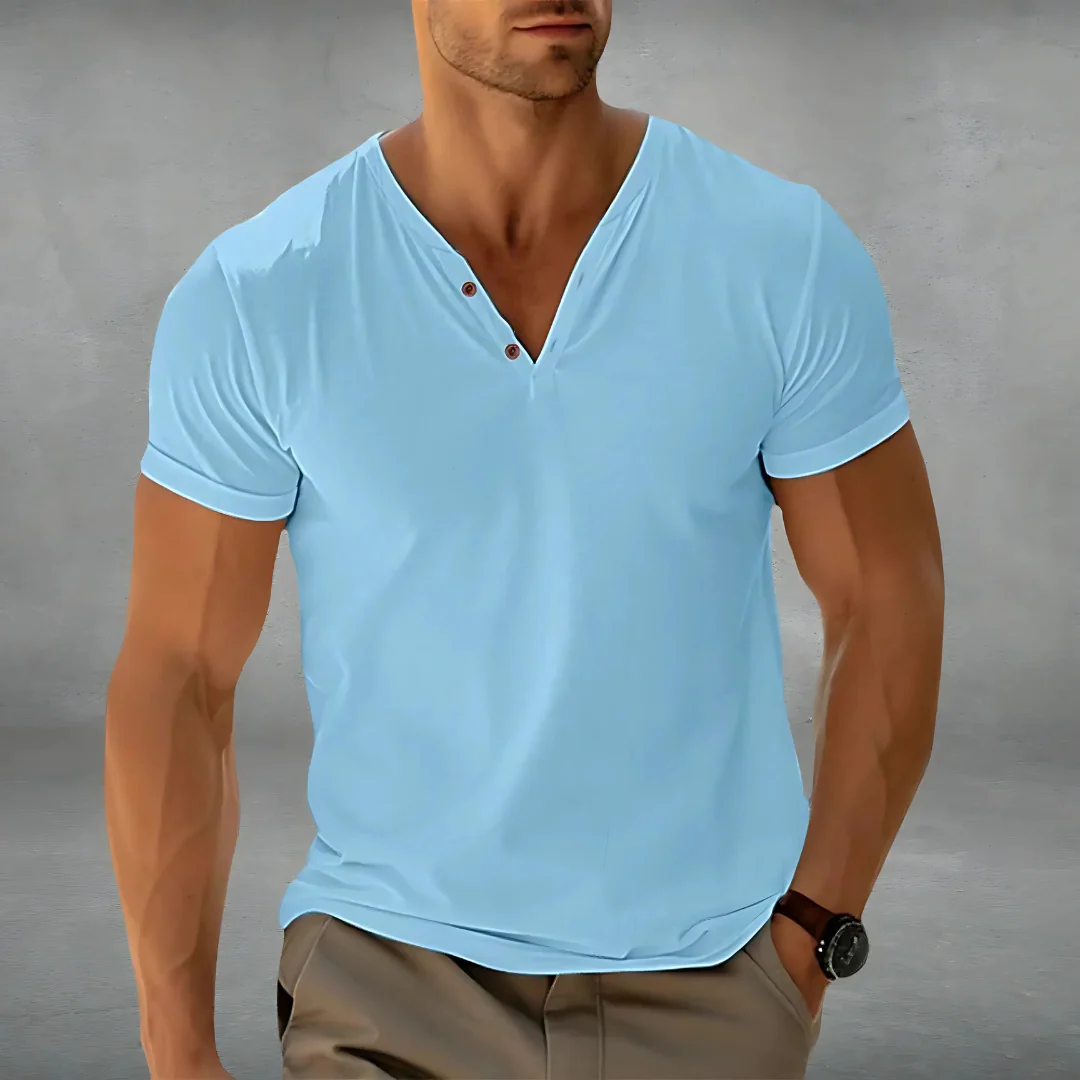 Polo-shirt homme à col boutonné été