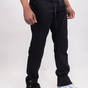 Jean coupe droite avec pressions