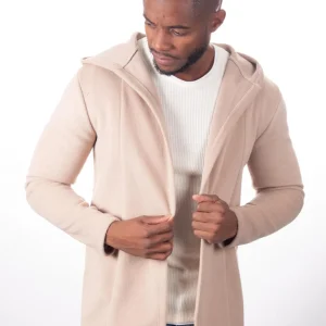 Cardigan gilet capuche beige