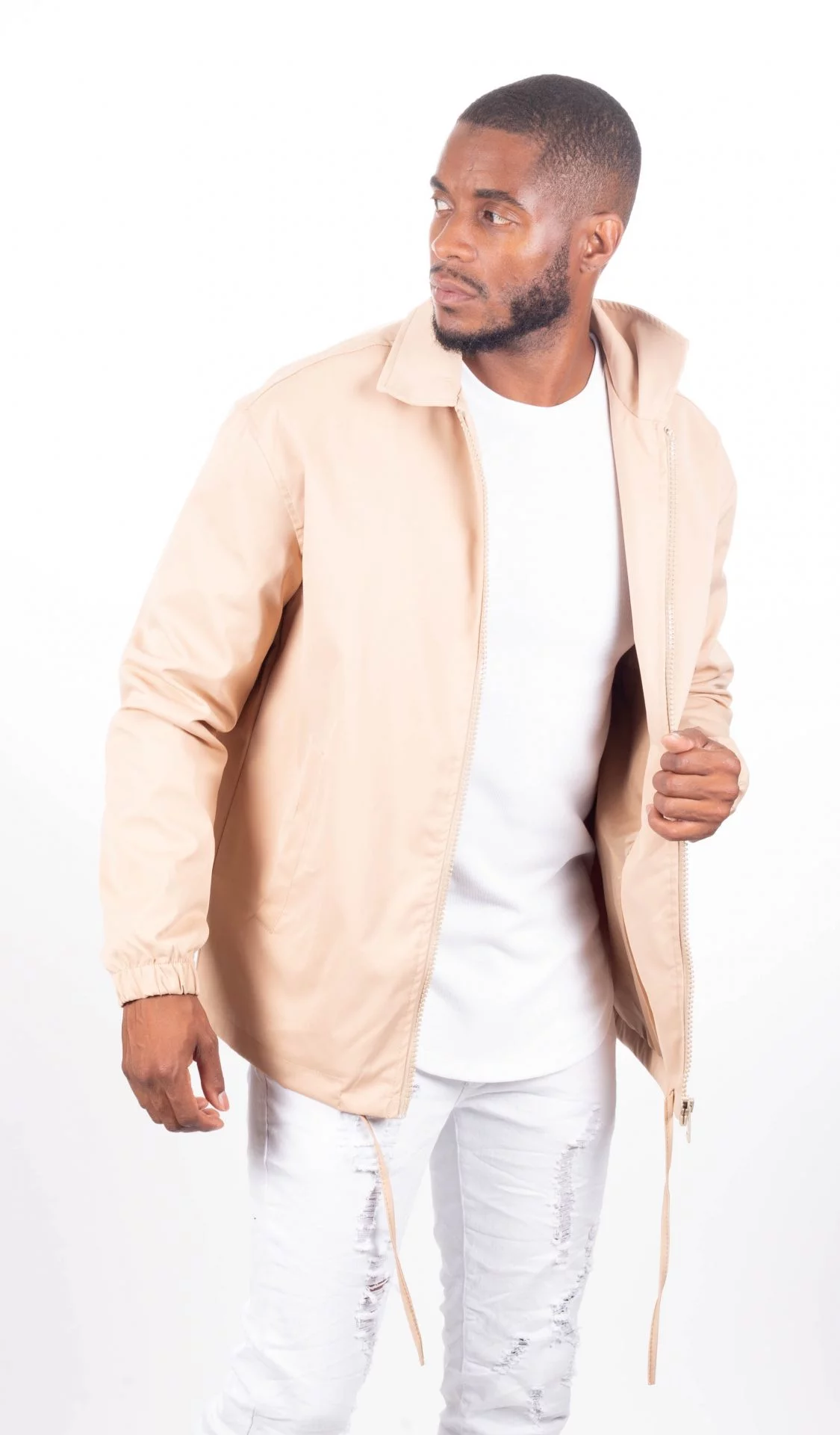 Veste zippées casual beige