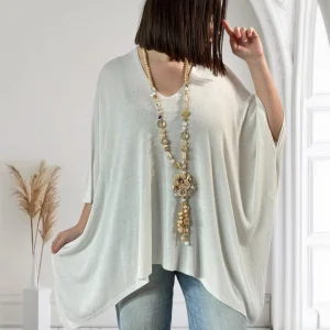 MERINGUE - PULL EN MAILLE FLUIDE JUSQU'À LA TAILLE 56/58