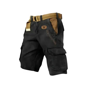 Short cargo homme à 6 poches – Pantalon de loisirs robuste