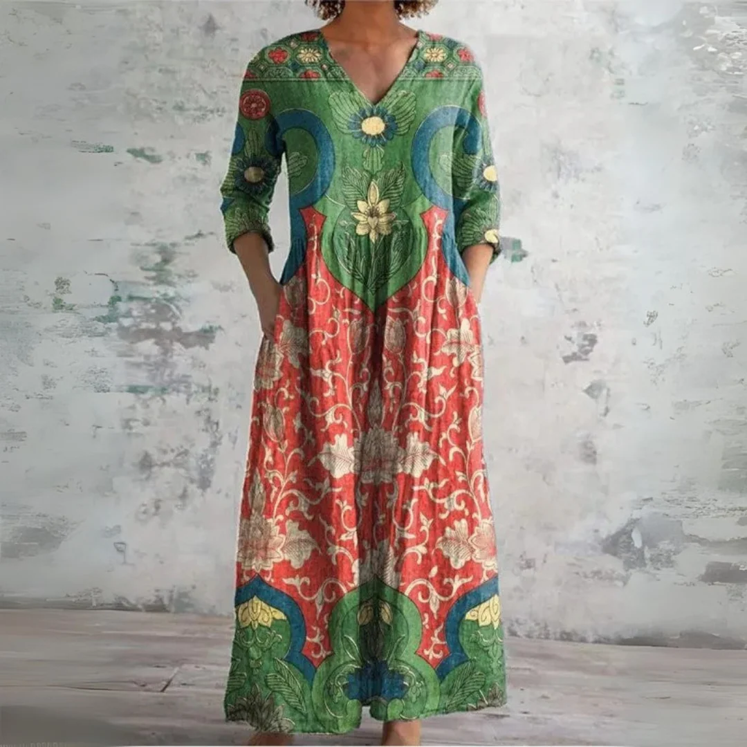 Robe longue bohème à imprimé fleuri vintage