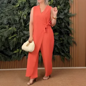 Combinaison élégante col V fluide – Style chic et confortable