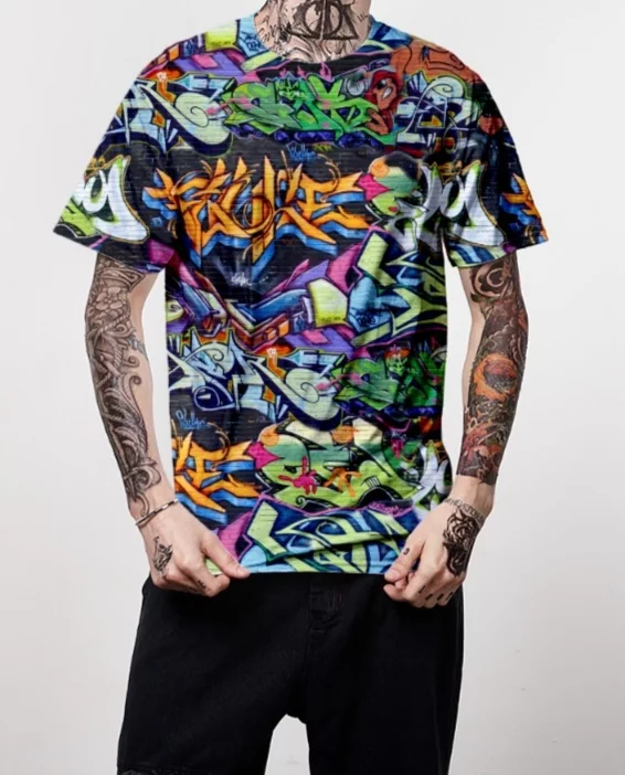 T-shirt à imprimé graffiti