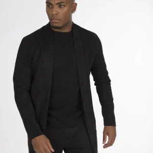 Gilet en suédine effet daim noir