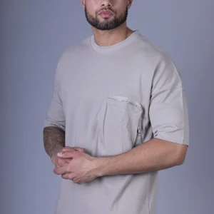 T-shirt type cargo gris