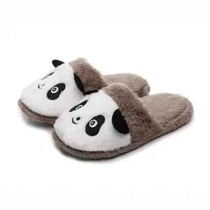 Chaussons Panda Douceur d’Intérieur en fourrure
