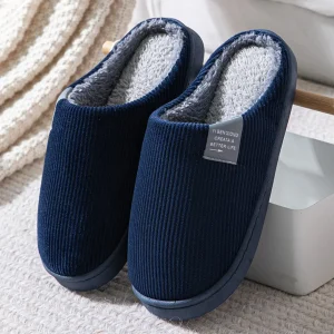 Chaussons chauds homme – style autrichien Bleu marine