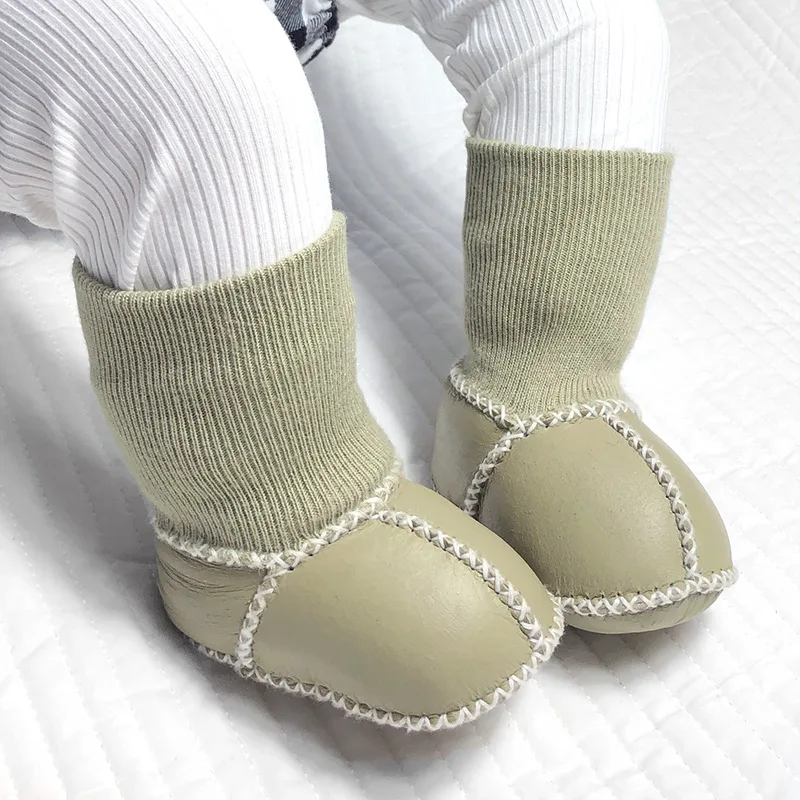 Chaussons bébé cuir écologiques respectueux – Image 3