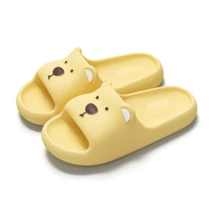 Chaussons Lapin Été jaune unisexe – Doux et Léger