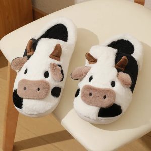 Chaussons animaux | Vache noire