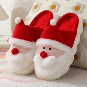 Chaussons Père Noël Enfant – Doux et Antidérapants