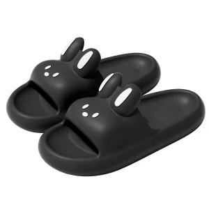 Chaussons Lapin pour bain – noirs pour homme et femme