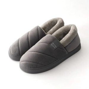 Chaussons chauds luxueux | Gris