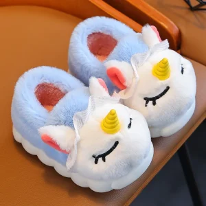 Chaussons Licorne Enfant Fourrés et très chauds