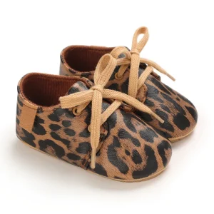 Chaussons bébé cuir à lacets naissance 0-6 mois