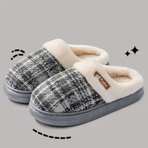 Chausson orthopédique femme gris- intérieur chaud