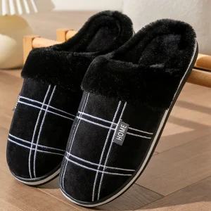Chaussons chauds homme confortables respirants Noirs