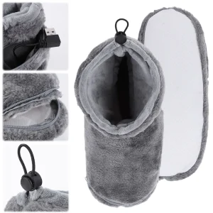 Chaussons chauffants électriques cachemire luxe