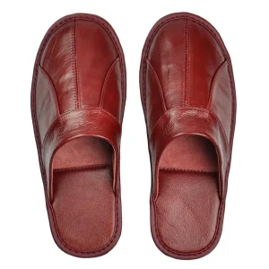 Babouches cuir homme artisanales bordeaux