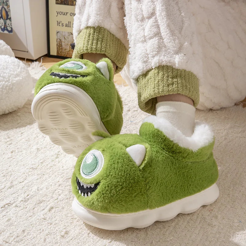 Chaussons rigolos adultes | Alien vert