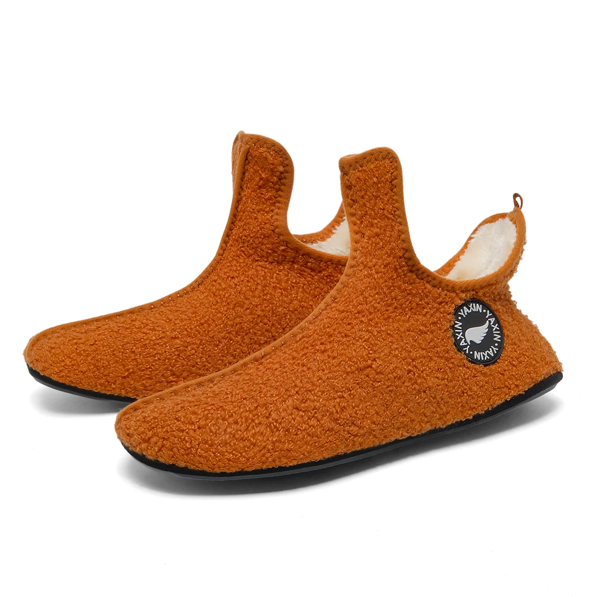 Chaussons rigolos homme peluche cocooning Bleu-ciel – Image 4