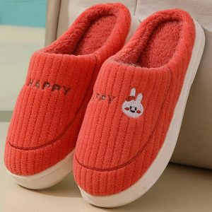 Chaussons mules mixtes | Fourrure rouge