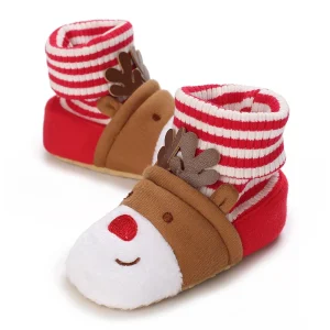 Chaussons de Noël Bébé Coton Chaud – Bottines Hiver Antidérapantes