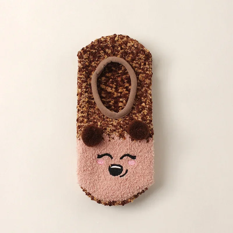 Chaussons Chaussettes Hérisson café – Douceur d’Hiver