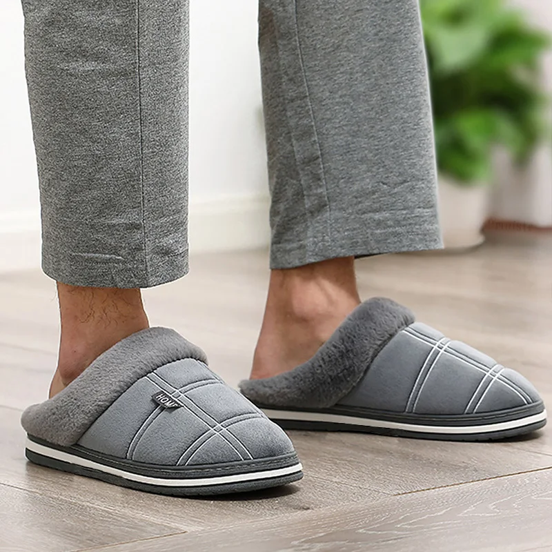 Chaussons chauds homme confortables respirants Gris – Image 6