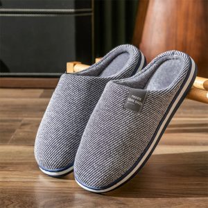 Chaussons homme peluche | Classique gris