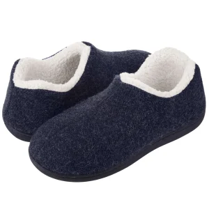 Chaussons chauds femme intérieur doux cocooning bleu marine