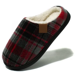 Charentaises homme chaudes traditionnelles Gris et rouge