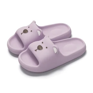 Chaussons Lapin violets – Doux et Légers pour salle de bain
