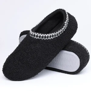 Chaussons chaudes homme semelle souple Noirs